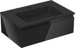 Mexen Orio dulap de baie de 70 cm cu lavoar Otis, 1 sertar, negru lucios/negru mat - 91A10-07023-1-BF70-W18M71 (91A10-07023-1-BF70-W18M71)