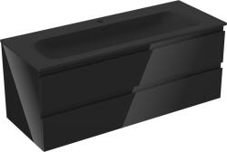 Mexen Orio dulap de baie 120 cm cu lavoar Vela, 2 sertare, negru lucios/negru mat - 91A10-12047-2-BFF70-W23M71 (91A10-12047-2-BFF70-W23M71)