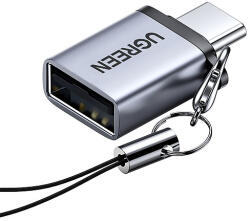 UGREEN US270 USB-C (dugasz) / USB-A 3.0 (dugasz) adapter nyakpánttal - szürke