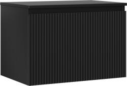 Mexen Rivel dulap de baie sub chiuvetă 70 cm cu blat, 1 sertar, striat, negru mat - 91A20-07047-1-BFC71 (91A20-07047-1-BFC71)