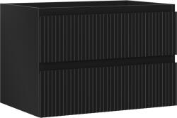 Mexen Rivel dulap baie sub lavoar 70 cm, 2 sertare, canelat, negru mat - 91A20-07047-2-BFF71 (91A20-07047-2-BFF71)