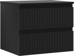 Mexen Rivel dulap de baie de 60 cm cu blat, 2 sertare, cu caneluri, negru mat - 91A20-06047-2-BFFC71 (91A20-06047-2-BFFC71)