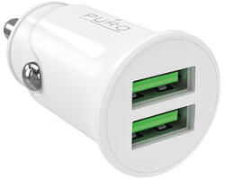 PURO Pro Lite autós töltő 2x USB-A 10W - fehér - dellaprint