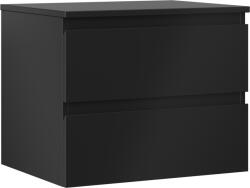 Mexen Orio dulap baie sub chiuvetă 60 cm cu blat, 2 sertare, negru mat - 91A10-06047-2-BFFC71 (91A10-06047-2-BFFC71)