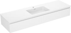 Mexen Rivel dulap baie 160 cm cu chiuvetă Otis, 1 sertar, fațetat, alb mat - 91A20-16023-1-BF01-W18M01 (91A20-16023-1-BF01-W18M01)