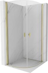 Mexen Mist cabină de duș semicirculară pivotantă 90 x 90 cm, transparentă, auriu - 8A31-090-090-50-00 (8A31-090-090-50-00)