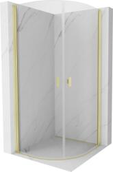 Mexen Mist cabină de duș semirotundă batantă 90 x 90 cm, transparent, auriu periat - 8A31-090-090-55-00 (8A31-090-090-55-00)