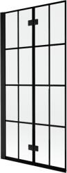 Mexen Mist paravan de baie cu 2 panouri, stânga, 90 x 150 cm, grilaj negru, negru - 8A9-090-002-70-77-L (8A9-090-002-70-77-L)