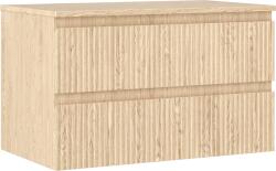 Mexen Rivel dulap de baie sub lavoar 80 cm cu blat, 2 sertare, canelate, stejar - 91A20-08047-2-BFFC81 (91A20-08047-2-BFFC81)