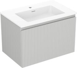 Mexen Rivel dulap baie 70 cm cu chiuvetă Otis, 1 sertar, canelat, gri mat/alb mat - 91A20-07047-1-BF62-W18M01 (91A20-07047-1-BF62-W18M01)