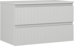 Mexen Rivel dulap de baie sub chiuvetă 80 cm cu blat, 2 sertare, canelat, gri mat - 91A20-08047-2-BFFC62 (91A20-08047-2-BFFC62)