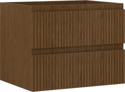 Mexen Rivel dulap de baie sub lavoar 60 cm, 2 sertare, canelat, nuc - 91A20-06047-2-BFF86 (91A20-06047-2-BFF86)