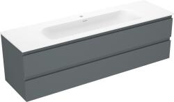 Mexen Orio dulap baie 160 cm cu chiuvetă Vela, 2 sertare, grafit mat/alb mat - 91A10-16047-2-BFF66-W23M01 (91A10-16047-2-BFF66-W23M01)