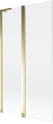 Mexen Mist L paravan de cadă cu 2 panouri pliabile 100 x 150 cm, transparent, auriu - 8A9L-100-011-50-00 (8A9L-100-011-50-00)