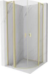 Mexen Mist L cabină de duș semirotunda batantă 90 x 90 cm, transparentă, auriu periat - 8A32L-090-090-55-00 (8A32L-090-090-55-00)