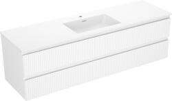Mexen Rivel dulap baie 160 cm cu lavoar Otis, 2 sertare, cu striații, alb mat - 91A20-16047-2-BFF01-W18M01 (91A20-16047-2-BFF01-W18M01)