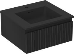 Mexen Rivel dulap baie 50 cm cu chiuvetă Otis, 1 sertar, fațetă , negru mat - 91A20-05023-1-BF71-W18M71 (91A20-05023-1-BF71-W18M71)