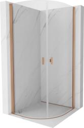 Mexen Mist cabină de duș semirotundă cu ușă batantă 80 x 80 cm, transparentă, cupru periat - 8A31-080-080-65-00 (8A31-080-080-65-00)