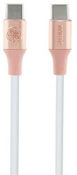 Guess dombornyomott logóval ellátott USB-C / USB-C kábel 1, 5 m gyors töltés - rózsaszín