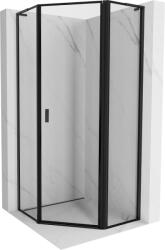 Mexen Mist L cabină de duș pentagonală cu deschidere dreapta 80 x 80 cm, cadru negru, negru - 8A8L-080-080-70-70-P (8A8L-080-080-70-70-P)