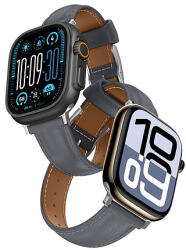 AmazingThing Class Band bőrszíj Apple Watch 45 / 46 / 49 mm-hez - szürke