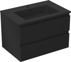 Mexen Orio dulap baie 70 cm cu lavoar Otis, 2 sertare, negru mat - 91A10-07047-2-BFF71-W18M71 (91A10-07047-2-BFF71-W18M71)