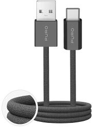 PURO Fabrik 2.0 10W USB-A - USB-C fonott kábel 1, 5m - sötétzöld