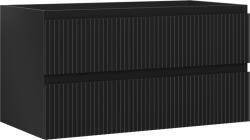 Mexen Rivel dulap de baie sub lavoar 90 cm, 2 sertare, canelat, negru mat - 91A20-09047-2-BFF71 (91A20-09047-2-BFF71)