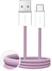 Puro Fabrik 2.0 10W USB-A - USB-C fonott kábel 1, 5m - Rózsaszín