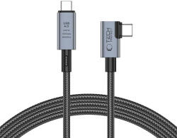 Tech-Protect UltraBoost Max L USB-C 4.0 (egyenes) / USB-C 4.0 (ferde) PD 240W 8K 40Gbps 1.5m kábel - szürke