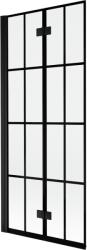 Mexen Mist paravan pentru cadă cu două aripi, stânga 80 x 150 cm, grilaj negru, negru - 8A9-080-002-70-77-L (8A9-080-002-70-77-L)