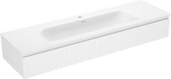 Mexen Rivel dulap baie 160 cm cu lavoar Vela, 1 sertar, riflat, alb mat - 91A20-16023-1-BF01-W23M01 (91A20-16023-1-BF01-W23M01)