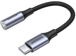 UGREEN AV161 fejhallgató adapter mini jack 3, 5 mm (női) / USB-C (férfi) 10 cm - szürke