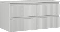 Mexen Rivel dulap baie cu blat, lățime 100 cm, 2 sertare, suprafață canelată, gri mat - 91A20-10047-2-BFFC62 (91A20-10047-2-BFFC62)