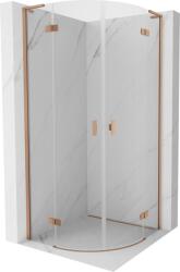 Mexen Mist L cabină de duș semicirculară cu uși batante 90 x 90 cm, transparent, cupru periat - 8A33L-090-090-65-00 (8A33L-090-090-65-00)