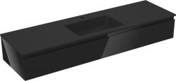 Mexen Orio dulap baie 160 cm cu lavoar Otis, 1 sertar, negru lucios/negru mat - 91A10-16023-1-BF70-W18M71 (91A10-16023-1-BF70-W18M71)