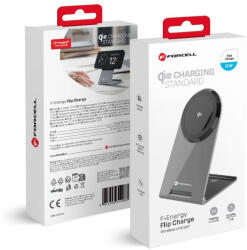Forcell F-Energy Flip Charge MagSafe kompatibilis vezeték nélküli töltő, ezüst