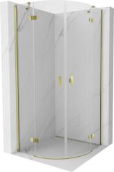 Mexen Mist cabină de duș semirotundă cu ușă batantă 80 x 80 cm, transparentă, aurie - 8A33-080-080-50-00 (8A33-080-080-50-00)