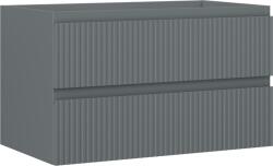 Mexen Rivel dulap baie sub chiuvetă 80 cm, 2 sertare, canelat, grafit mat - 91A20-08047-2-BFF66 (91A20-08047-2-BFF66)