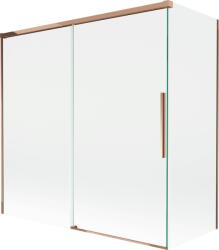 Mexen Rox paravan pentru cadă, extensibil cu 2 uși, 160 + 75 x 150 cm, transparent, aur roz - 8C9-160-075-60-00 (8C9-160-075-60-00)