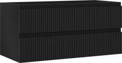 Mexen Rivel dulap baie sub lavoar 100 cm, 2 sertare, canelat, negru mat - 91A20-10047-2-BFF71 (91A20-10047-2-BFF71)