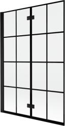 Mexen Mist paravan de baie cu 2 uși stânga 120 x 150 cm, grilaj negru, negru - 8A9-120-002-70-77-L (8A9-120-002-70-77-L)