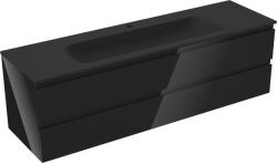 Mexen Orio dulap de baie 160 cm cu lavoar Vela, 2 sertare, negru strălucitor/negru mat - 91A10-16047-2-BFF70-W23M71 (91A10-16047-2-BFF70-W23M71)