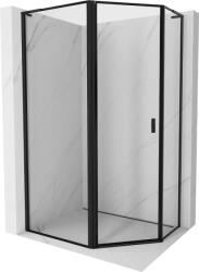 Mexen Mist L cabină de duș pentagonală asimetrică cu deschidere stânga 100 x 80 cm, ramă neagră, neagră - 8A8L-100-080-70-70-L (8A8L-100-080-70-70-L)