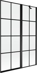 Mexen Mist paravan de baie cu 2 uși pliabile dreapta 120 x 150 cm, grilaj negru, negru - 8A9-120-011-70-77-P (8A9-120-011-70-77-P)