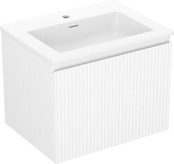 Mexen Rivel dulap baie 60 cm cu lavoar Otis, 1 sertar, șanțuri, alb mat - 91A20-06047-1-BF01-W18M01 (91A20-06047-1-BF01-W18M01)