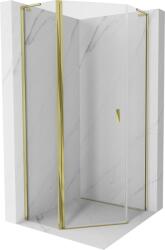 Mexen Mist L cabină de duș pentagonală cu uși batante 80 x 80 cm, transparent, aurie - 8A8L-080-080-50-00 (8A8L-080-080-50-00)