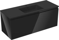 Mexen Orio dulap baie 120 cm cu lavoar Otis, 1 sertar, negru lucios/negru mat - 91A10-12047-1-BF70-W18M71 (91A10-12047-1-BF70-W18M71)