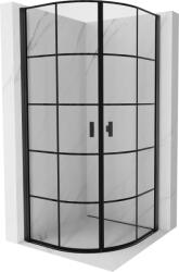Mexen Mist cabina de duș semirotundă pivotantă 90 x 90 cm, grilaj negru, negru - 8A31-090-090-70-77 (8A31-090-090-70-77)