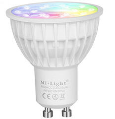 MiLight LED lámpa GU10 (4W/25°) RGB és színhőmérséklet vez. , távirányítható! (MiLight RGB-CCT GU10 FUT103)